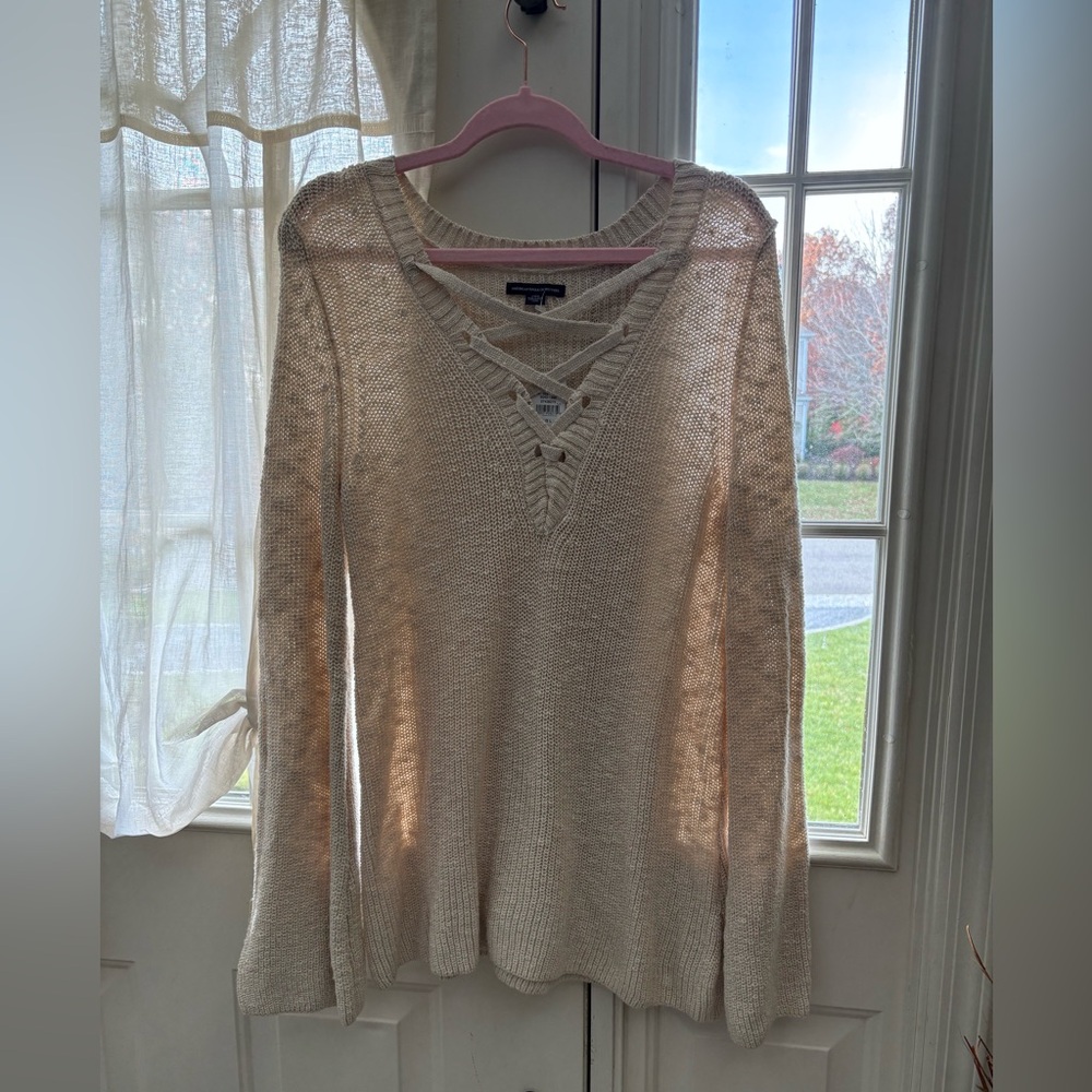 American Eagle Outfitters Cream Knit Sweater NWT ~ Large